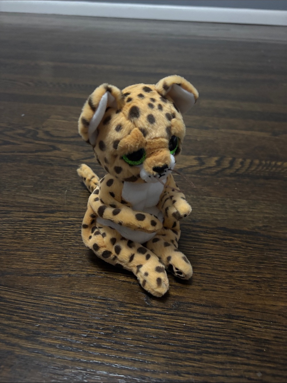 Ty Spotted Cheetah Plush with Green Eyes